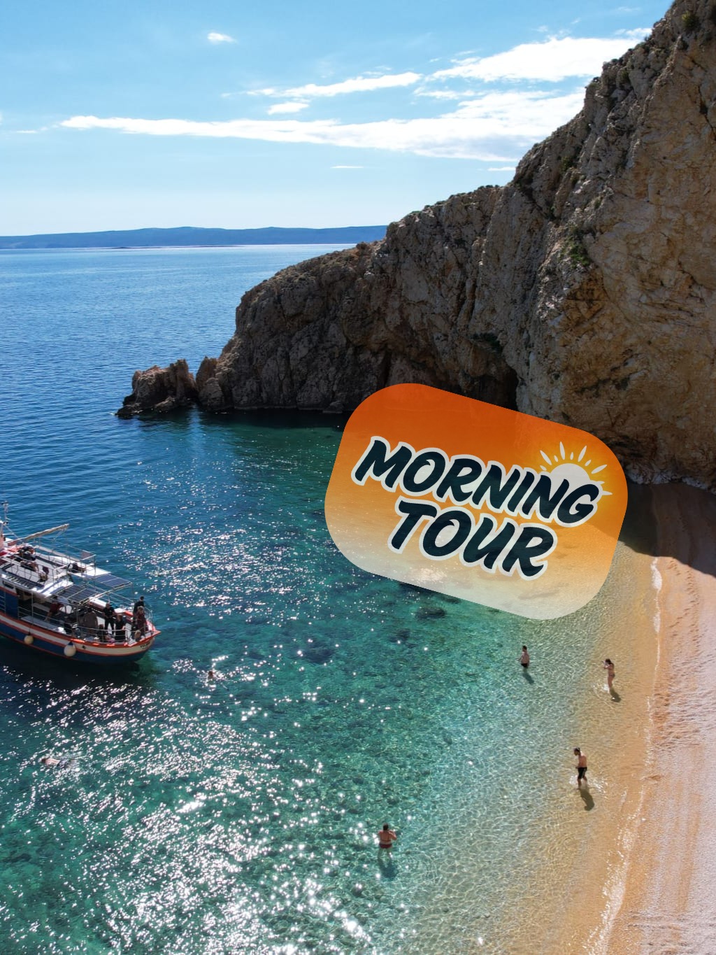 Morning - Golden Beach and Blue Cave Cruise